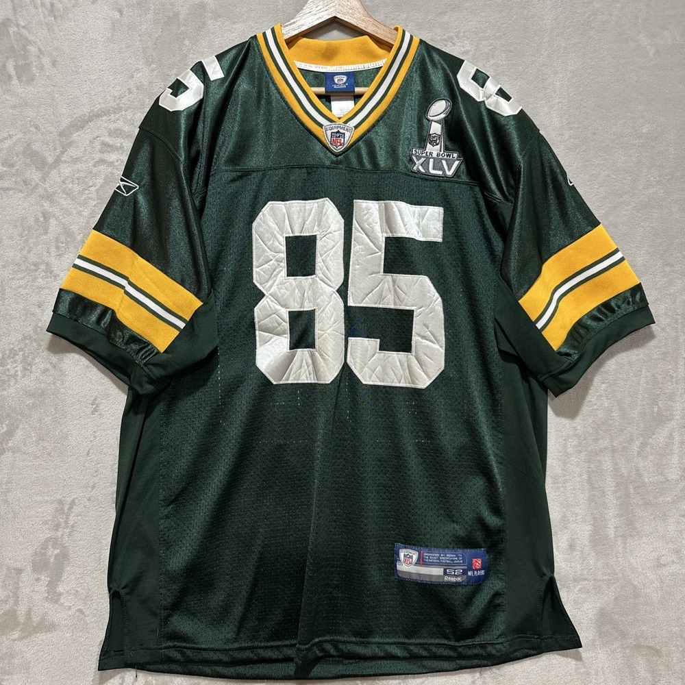 Reebok On Field Greg Jennings #85 Size 52 Green Bay Packers Super Bowl Jersey